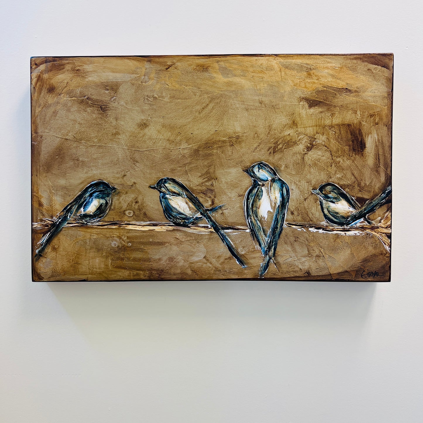 Sparrows on Branch Series by Ginger Leigh