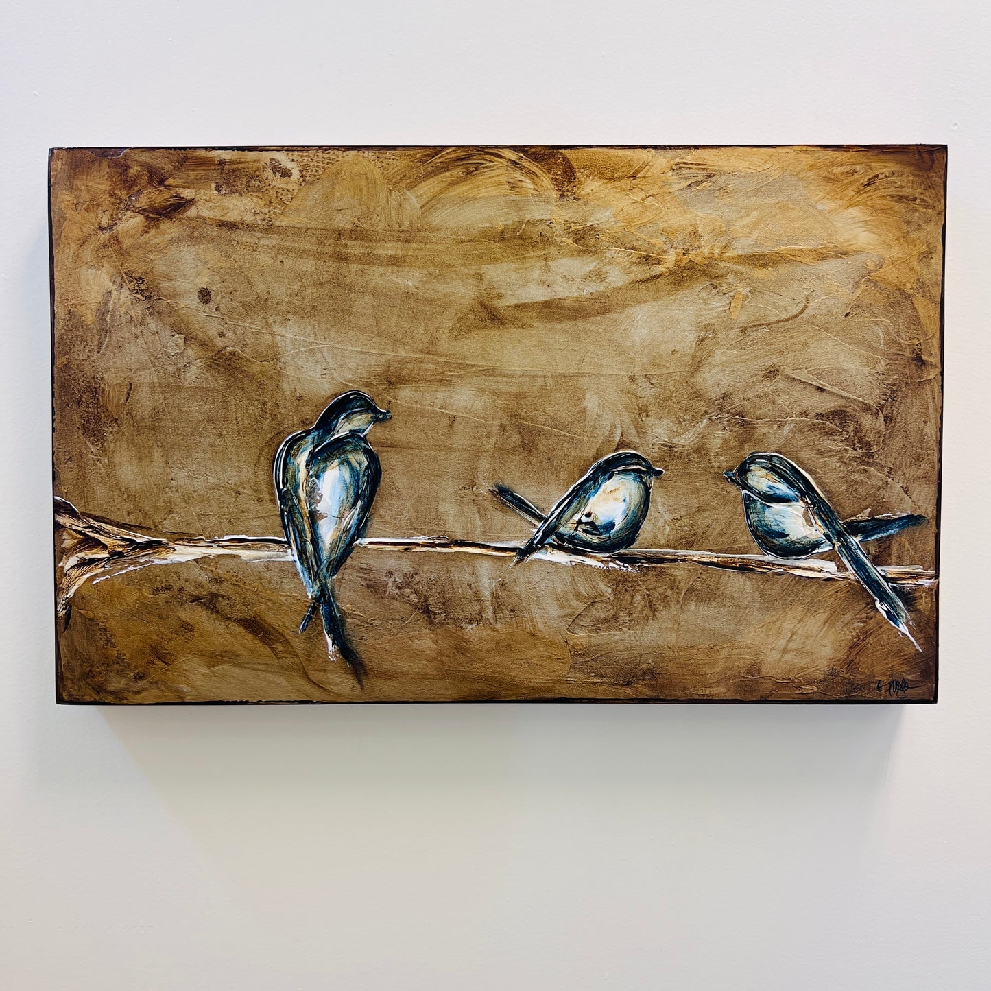 Sparrows on Branch Series by Ginger Leigh
