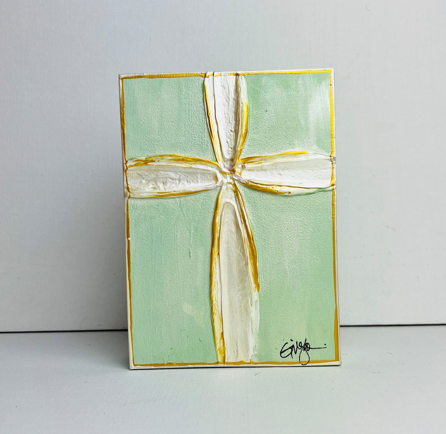 Blessed Be Cross Seafoam