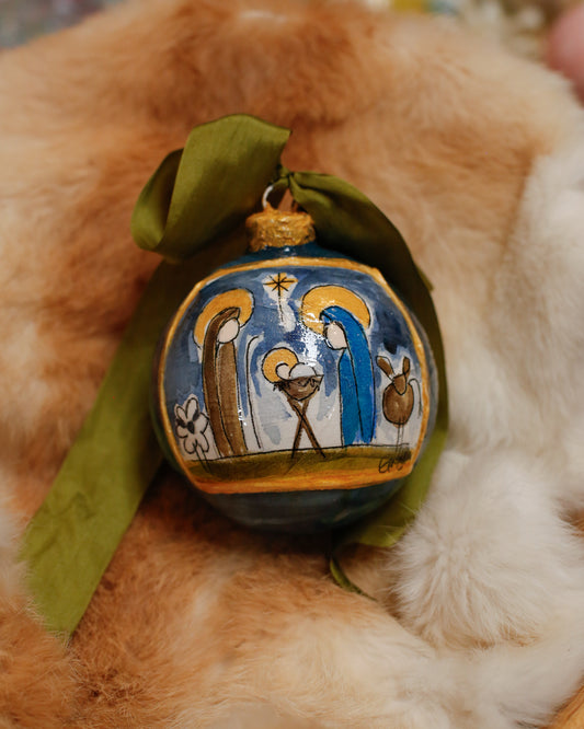 The Watercolor Manger Scene Ornament