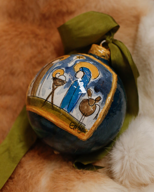 The Watercolor Manger Scene Ornament