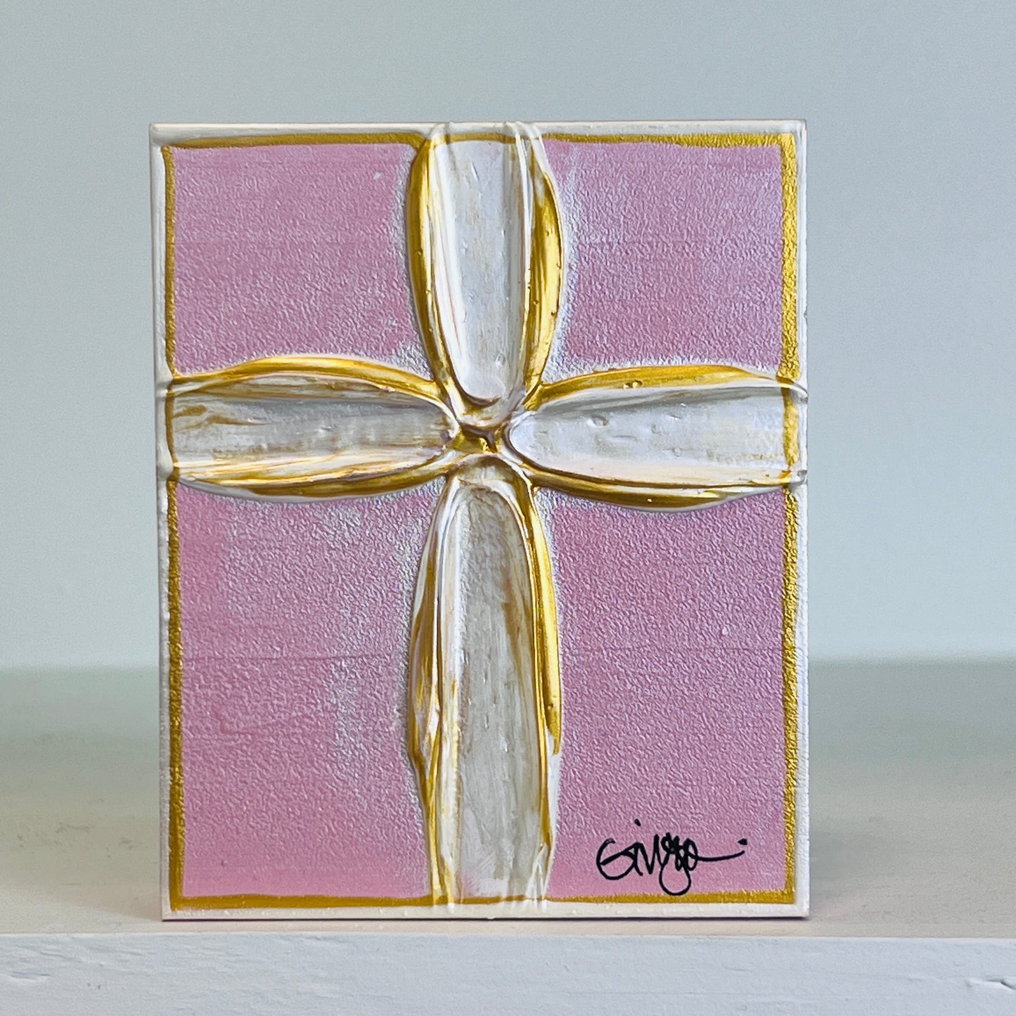 Blessed Be Cross Pink