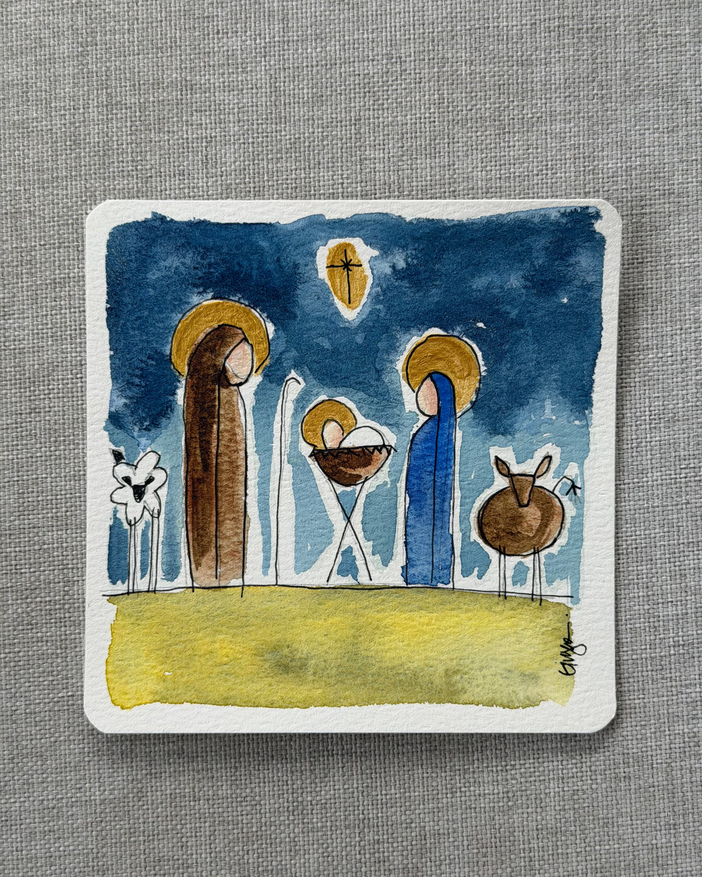 Watercolor Nativity