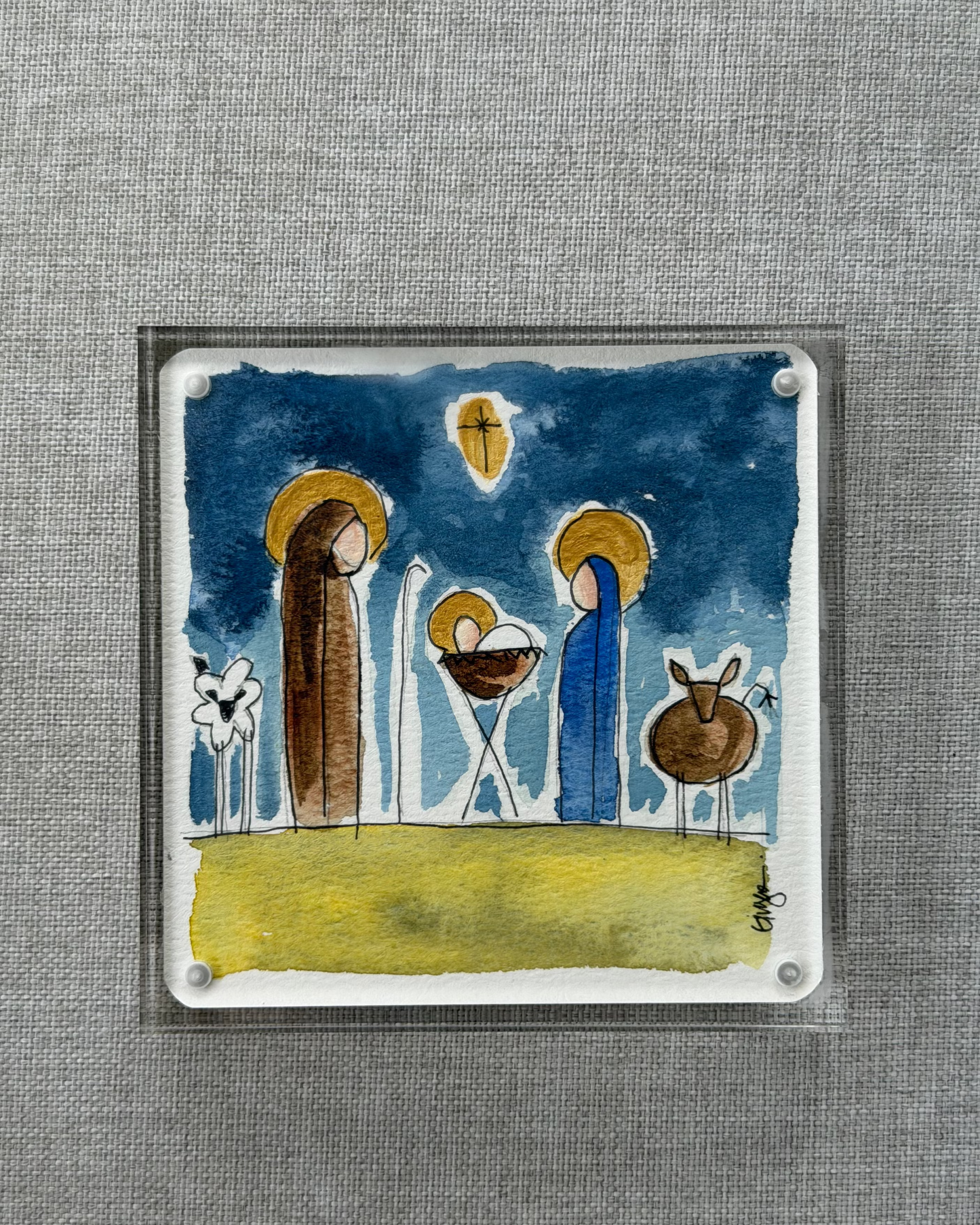 Watercolor Nativity