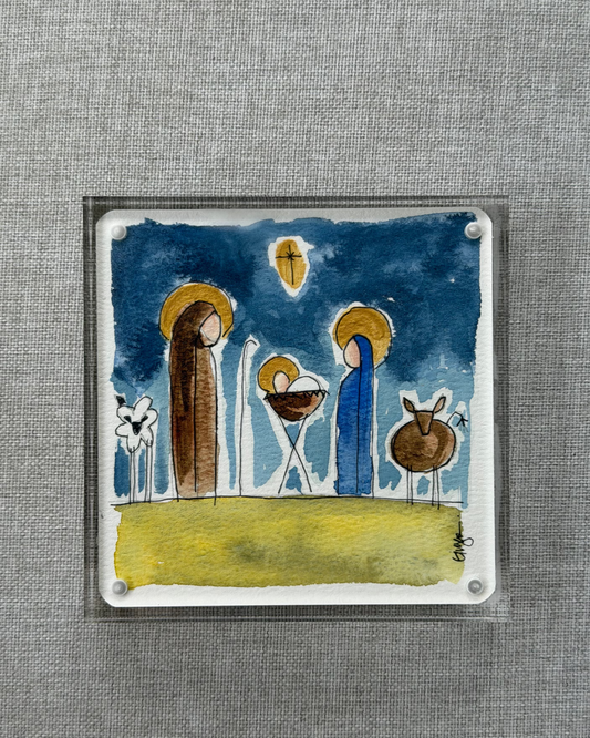 Watercolor Nativity