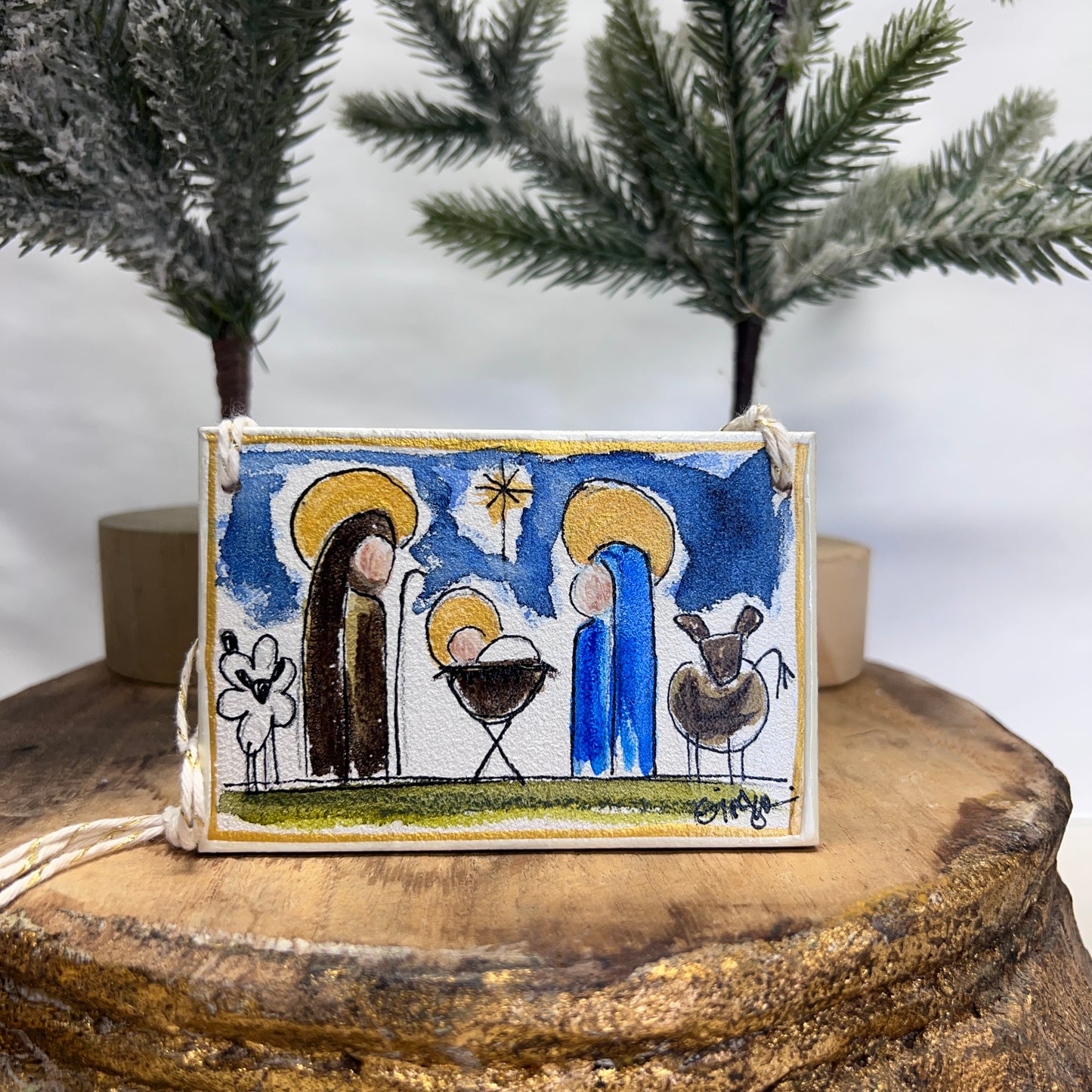 Manger Wood Ornament