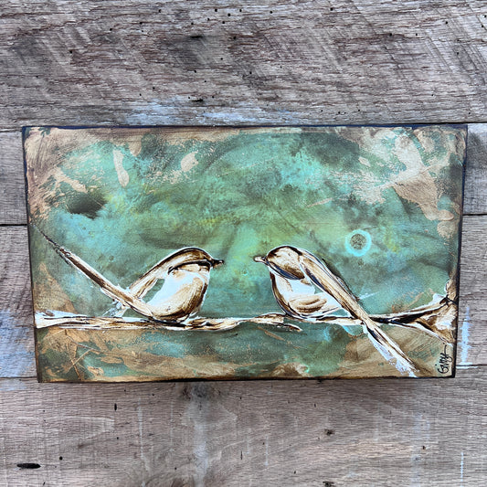 Sparrows Two Green Horizontal