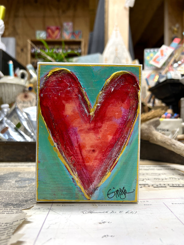 abstract heart painting