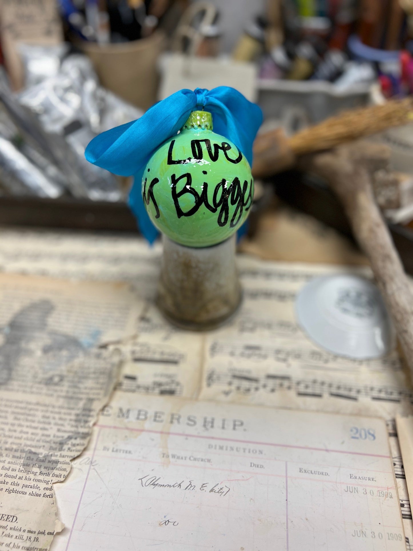 Heart Ball Ornaments with Sayings