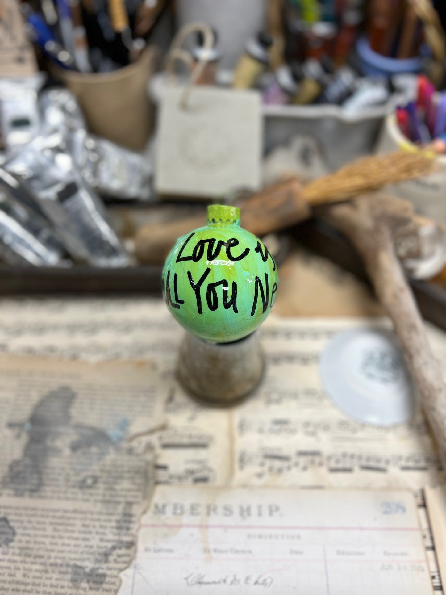 Heart Ball Ornaments with Sayings