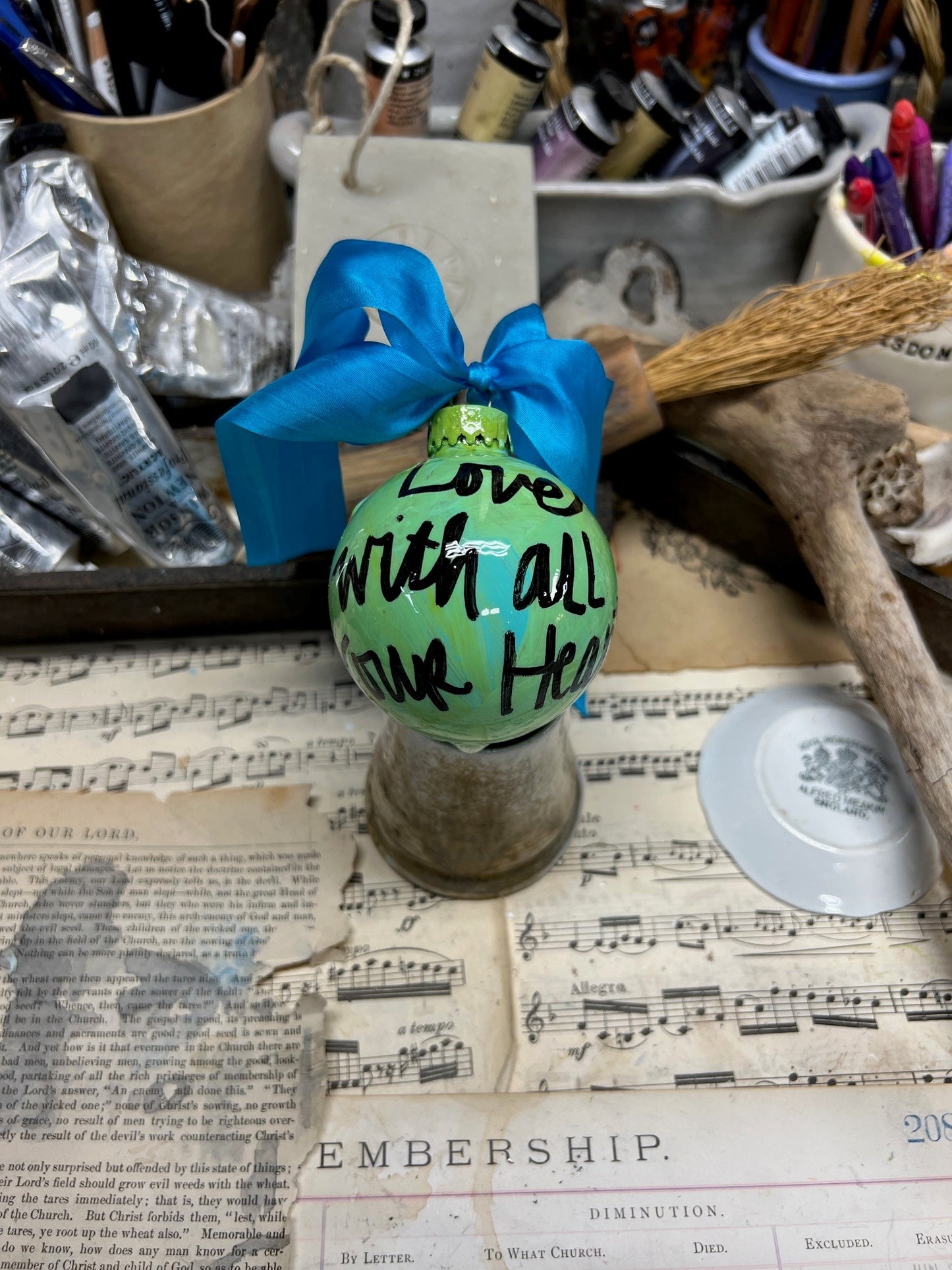 Heart Ball Ornaments with Sayings